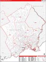 Greater Bridgeport, Ct Carrier Route Wall Map